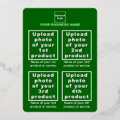 Groene Zakelijke Merk op Nieuwjaarskaart van Folie Folie Feestdagenkaart (Achterkant)