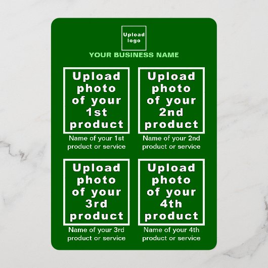 Groene Zakelijke Merk op Nieuwjaarskaart van Folie Folie Feestdagenkaart (Achterkant)