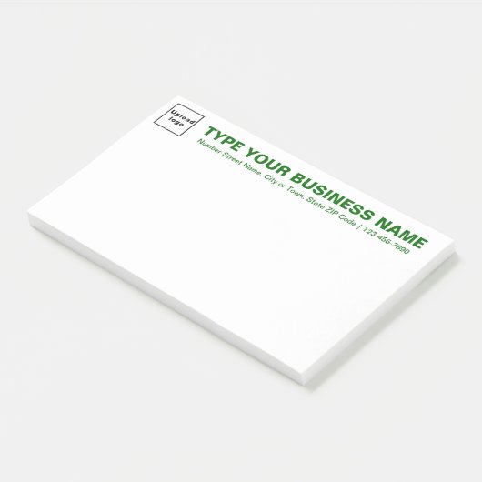 Groene Zakelijke Merk Teksten op Kop van Groot Post-it® Notes (Schuin)