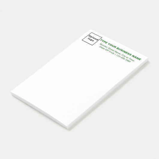 Groene Zakelijke Merk Teksten op Kop van Lang Post-it® Notes (Schuin)