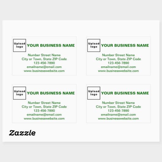 Groene zakelijke merken Teksten over wit Rechthoekige Sticker (Vel)