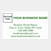 Groene zakelijke merken Teksten over wit Rechthoekige Sticker (Voorkant)