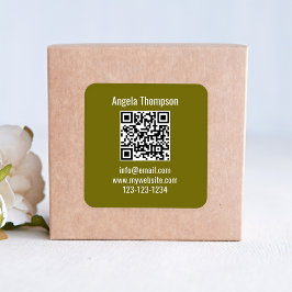 Groene Zakelijke QR-code Aangepast Basis Vierkante Sticker