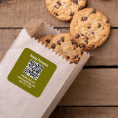 Groene Zakelijke QR-code Aangepast Basis Vierkante Sticker