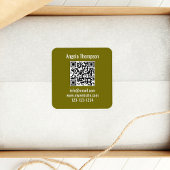 Groene Zakelijke QR-code Aangepast Basis Vierkante Sticker