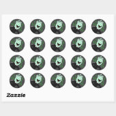 Groene zakelijke uitvoerende pop ronde sticker (Vel)