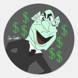 Groene zakelijke uitvoerende pop ronde sticker