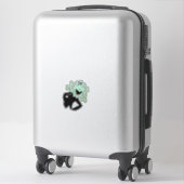 Groene zakelijke uitvoerende pop sticker (Koffer)