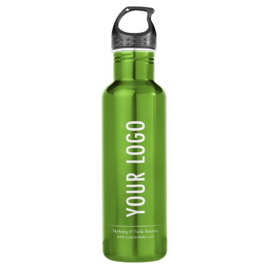 Groene Zakelijke Waterfles met Bedrijf Logo 24oz Waterfles (Voorkant)