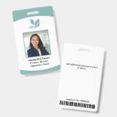 Groene Zakelijke Werknemer Foto ID Badge (Voor- en achterkant)