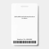 Groene Zakelijke Werknemer Foto ID Badge (Achterkant)