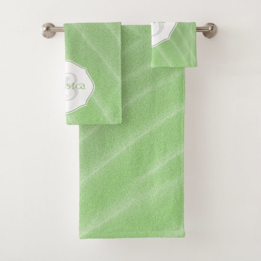 Groene zand rimpels - Aangepaste set handdoeken (Insitu)