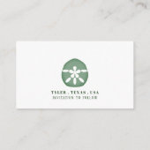 Groene zanddollar, sparen de Datum Informatiekaartje (Achterkant)