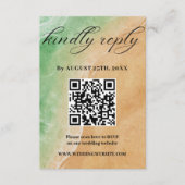 Groene Zandkust Strand Bruiloft RSVP kaart (Voorkant)