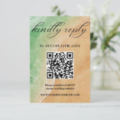 Groene Zandkust Strand Bruiloft RSVP kaart (Staand voorkant)