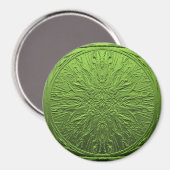 Groene Zatinebloem..... Magneet (Voorkant / Achterkant)
