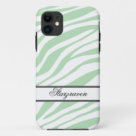 Groene Zebra Afdrukken gepersonaliseerde iPhone 5 Case-Mate iPhone Case (Achterkant)