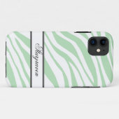 Groene Zebra Afdrukken gepersonaliseerde iPhone 5 Case-Mate iPhone Case (Achterkant (horizontaal))