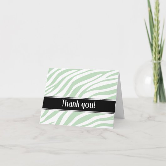 Groene Zebra Afdrukken Hartelijk dank Bedankkaart (Voorkant)