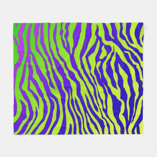 Groene Zebra Fleece Deken (Voorkant (Horizontaal))