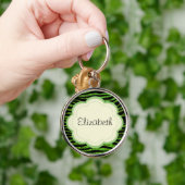 Groene Zebra, Glitter Zebra, Zebra Print, Jouw naa Sleutelhanger (Hand)