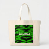Groene Zebra Grote Tote Bag (Voorkant)