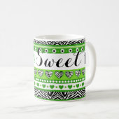 Groene zebra hart Sweet 16 mok (Voorkant rechts)