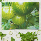 Groene Zebra Heirloom Tomaten op wijn Theedoek (Gevouwen)