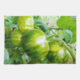 Groene Zebra Heirloom Tomaten op wijn Theedoek