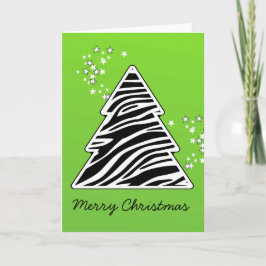 Groene Zebra kerstboom Feestdagen Kaart