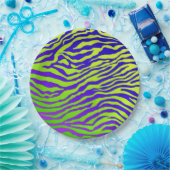 Groene Zebra Papieren Bordje (Feest)