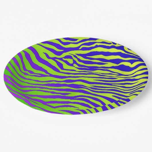 Groene Zebra Papieren Bordje (Gekanteld)