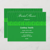 Groene Zebra Pattern Bridal Shower Invitation Kaart (Voorkant / Achterkant)