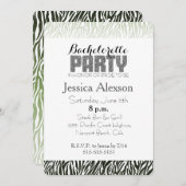 Groene Zebra Print Bachelorette Kaart (Voorkant / Achterkant)