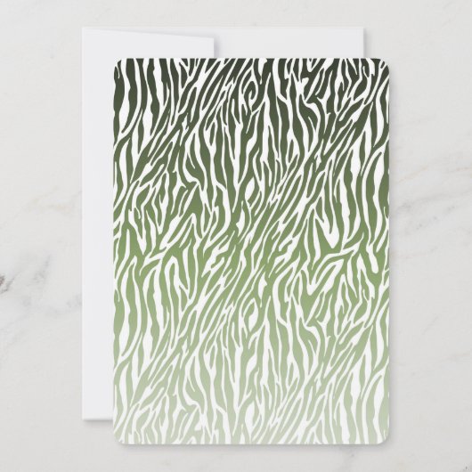 Groene Zebra Print Verjaardag Kaart (Achterkant)