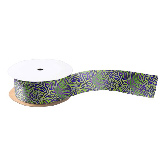 Groene Zebra Satijnen Lint (Spoel)