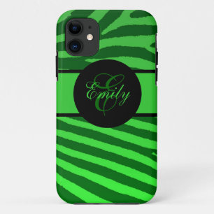 Groene zebra strepen aanpasbare iphone 5 hoesje