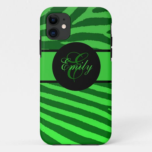 Groene zebra strepen aanpasbare iphone 5 hoesje (Achterkant)