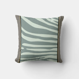 Groene zebraafdrukken van crème, zwart en munt kussen