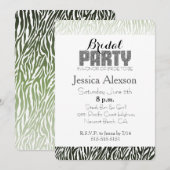 Groene Zebraprint Bruidsdouche Kaart (Voorkant / Achterkant)