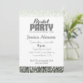 Groene Zebraprint Bruidsdouche Kaart (Staand voorkant)