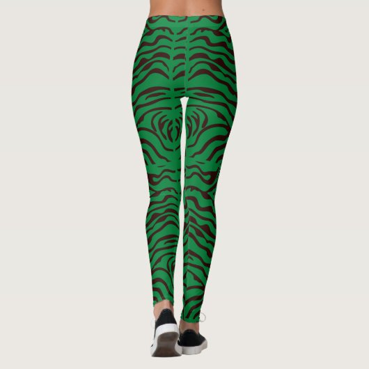 Groene zebraprint leggings (Achterkant)