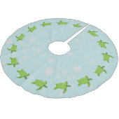 Groene Zee met lichtblauw Kerstboom Rok (Gekanteld)