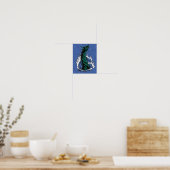 Groene Zee Monster Slang Oceaan Golven Poster (Keuken)