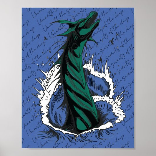 Groene Zee Monster Slang Oceaan Golven Poster (Voorkant)