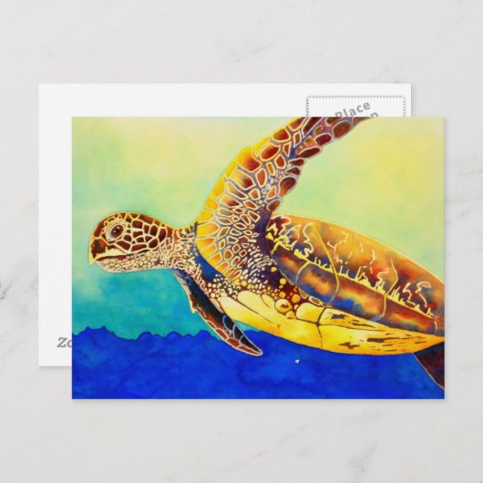 groene zee schildpad briefkaart (Voorkant / Achterkant)