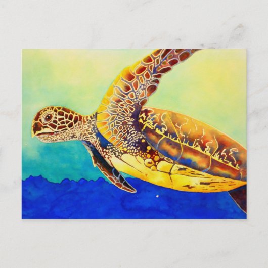 groene zee schildpad briefkaart (Voorkant)