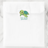 Groene Zee Schildpad Grote Sticker | woordspeling  (Tas)