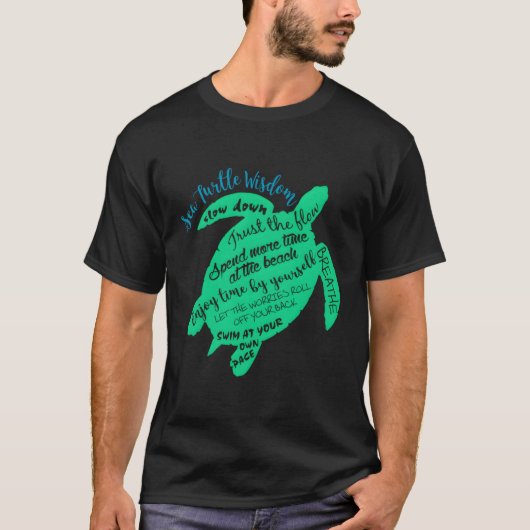 Groene Zee Schildpad Hawaiian Honu Wisdom T-shirt (Voorkant)