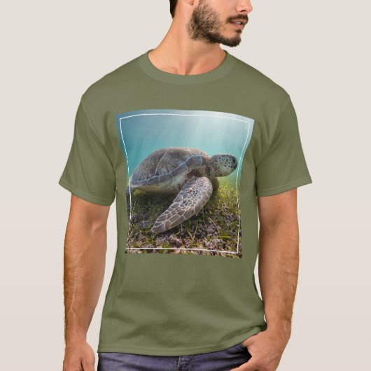 Groene Zee schildpad in duusk | Akumal Bay T-shirt (Voorkant)